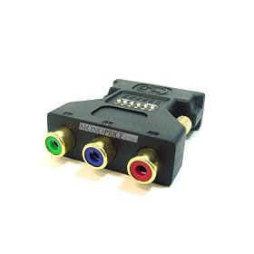 DVI-I Male to 3 RCA component Adapter w DIP Switch for ATI Video Cards (Gold Plated) by MPI
