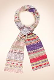 Fair Isle Knitted Scarf with Angora