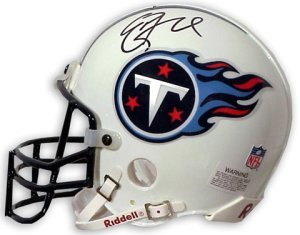 Eddie George signed Tennessee Titans Authentic Mini Helmet- Mounted Hologram