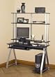 Vert Desk In Black With Silver Metal Finish By Ameriwood Furniture