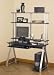 Computer Desk with Hutch- Black/ Silver