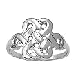 14K White Gold Celtic Design Fashion Ring