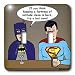 Search : Rich Diesslins Funny General Cartoons - Super Hero Parody with Batman and Superman at the bar - Light Switch Covers - double toggle switch