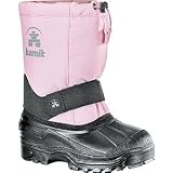 Columbia Sportswear Little Kid/Big Kid Winter Trek Boot,Black/Kumquat,1 M US Little Kid