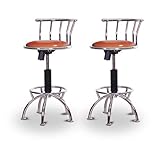 2 24"-29" Glitter Copper Seat Chrome Adjustable Specialty / Custom Barstool ....