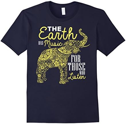 Men's The Earth Has Music For Those Who Listen World Elephant Day  Large Navy