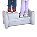 Simplay3 Sibling Step Stool - 2 Sided Extra Wide Sit and Stand Multiple Height Lightweight Anti Slip Step Stool for Children