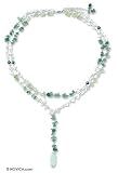 Quartz and peridot necklace, 'Serene Love' 0.6 W 21.7 L