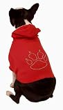 Designer Dog Coat (D.O.G.) - Red Organic Hoodie for Small Dog - X-Small (XS) - Made in USA