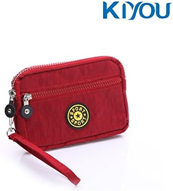 Phone Bags KIYOU Universal Unisex Mini Canvas Sports Bag Zipper Closure Wrist Bag Portable Phone Case Fabric Pouch Detachable Wrist Strap for iPhone 6/6s Plus/Note 5/s6 Edge/Plus/s7 (Red)