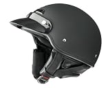 Raider Deluxe Open Face Helmet (Flat Black, Small)