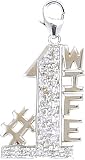 14k Gold Diamond #1 Wife Charm (1/10 cttw)