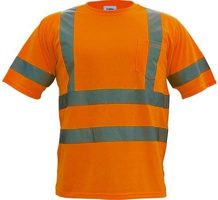 Utility Pro UHV302 Polyester High-Vis Short Sleeve T-Shirt with Chest Pocket with Dupont Teflon fabric protector, Orange, X-Large