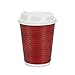 Nicole Home Collection Double-Walled Insulated Ripple Paper Disposable Cups With Lids For Hot Beverage, Pack of 30 Coffee Cup, 12 oz, Maroon