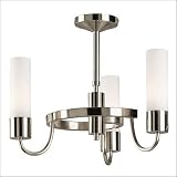 Westinghouse Lighting 64172 Prague Three Light Height Adjustable Chandelier in Brushed Nickel