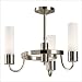 Westinghouse Lighting 64172 Prague Three Light Height Adjustable Chandelier in Brushed Nickel
