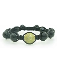Tibetan Bead String Sterling Silver Bracelet B1558 ball, 15mm 8in