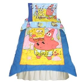 Spongebob Squarepants & Patrick 3pc Toddler/Crib Comforter Quilt Bedding Set Spongebob Squarepants & Patrick - 3pc Toddler/Crib Comforter-Quilt Bedding Set