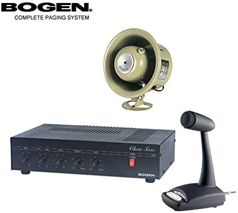 Bogen 35 Watt Commercial Paging System with Amplifier Mixer Speaker and Mic