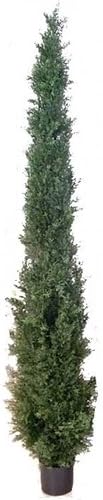 Fake Fruit, Flower or Plant Foliage, Topiaries, 2pc, 7' CEDAR TREE IN POT - NAT-GR