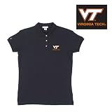 Virginia Tech Hokies NCAA Classic Pique Polo Shirt for Women (Black)