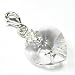 Queenberry (Free S/H) Valentines Gift Sterling Silver Swarovski Crystal Clear Heart Love Charm Birthstone April For European Style Lobster Clip On Charm