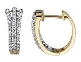 Diamond Hoop Earrings 1/2 Carat (ctw) in 14K Yellow Gold