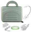 Silver Nylon Amazon Kindle DX Hard Shell Carrying Case + White Rapid Kindle DX Car Charger + White Kindle DX Wall Charger + White Ebook Reader LED Light + Live*Laugh*Love Wrist Band!!! (Kindle DX Not Included)