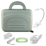 Silver Nylon Amazon Kindle DX Hard Shell Carrying Case + White Rapid Kindle DX Car Charger + White Kindle DX Wall Charger + White Ebook Reader LED Light + Vangoddy tm, Live*Laugh*Love wrist band!!! (Kindle DX Not Included)