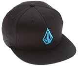 Volcom Men's The Stone J-Fit Flexfit Hat,Black/Bright Blue,Small/Medium Volcom Men's The Stone J-Fit Flexfit Hat,Black/Bright Blue,Small/Medium