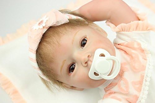 22'' Handmade Realistic baby Lifelike Baby Girl Boy Doll Silicone Vinyl Reborn Newborn Dolls Mohair Wig
