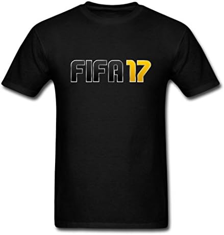 fat person Custom Printed Men's FIFA 17 Log T-Shirts Black XXL