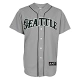 MLB Men's Seattle Mariners Felix Hernandez Road Gray Short Sleeve 6 Button Synthetic Replica Baseball Jersey  (Road Gray, X-Large)