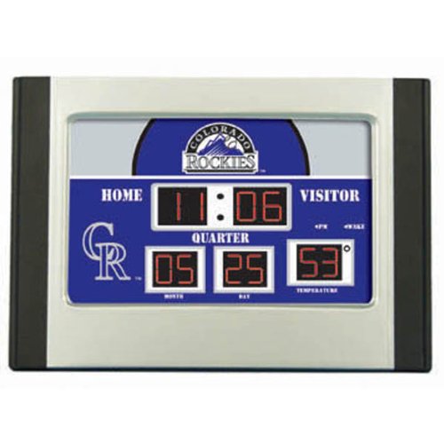 MLB Colorado Rockies Scoreboard Desk Clock