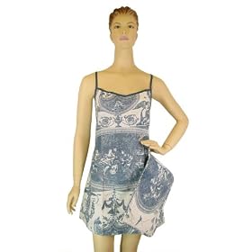 Buy Blue Toile French Elegant Floral Design Camisole Style Sleeveless Sleepdress night dress... by PD
