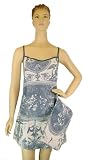 Blue Toile French Elegant Floral Design Camisole Style Sleeveless Sleepdress night dress nightgown ~ 3 sizes