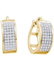 10KT Yellow Gold 0.25 CTW Diamond Fashion Hoops