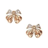 14K Rose Gold Diamond Bow Earrings