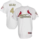 MLB Majestic Yadier Molina St. Louis Cardinals Youth 2012 Gold Program Player Jersey - White (Small)