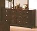 Contemporary Style Deep Cherry Brown Finish Wood Bedroom Dresser w/8 Drawers