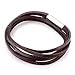 JEWELRIESHOP Monotone Rough Finish Genuine Leather Wrap Bracelet Wristband