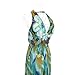 TopTie Floral Print Silky Long Maxi Dress, Green, One Size