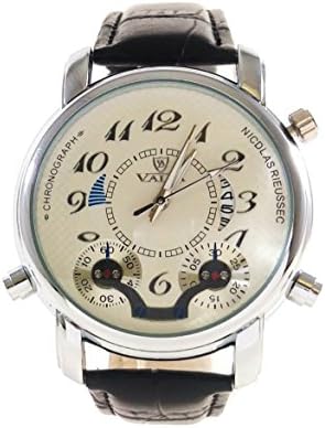 Men Black Band Fashion Big Face Water Resistance Casual Luxury Business Quartz Analog Watches Date Dial