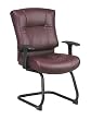 Deluxe Leather Visitors Chair with Pillow Top Seat and Back By Office Star