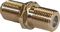 Pair of F-Type Satellite or Cable Coaxial Connectors - use to join or extend Cables