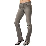 Dickies Girl Seven Pocket Straight Leg Jeans w/ Ultra Low Rise in Light Grey