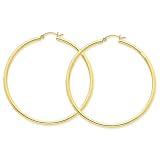 10k Polished 2.5mm Round Hoop Earrings