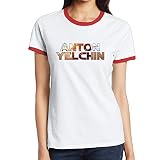 TIKE Women's Anton Yelchin Miss Want Chekov Ringer Tees Red Size XL
