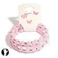 SG PARIS BIJOUX FANTAISIE BRACELET ELASTIQUE ENFANT PLASTIQUE ROSE