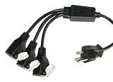 Conntek 05361 Power Strip Cable 6-Foot + 8-Inch Max 1,875 Watt 1 to 3 Outlet Y Power Equalizer 5-15P to 3 5-15R Powerstrip Outlet Creator